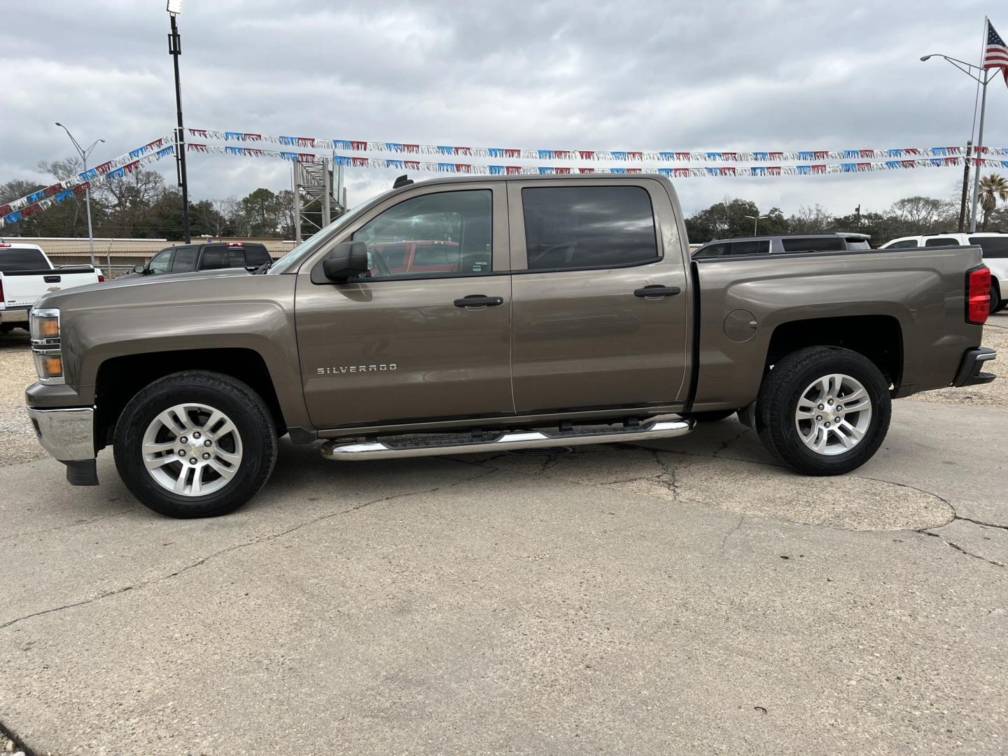 2014 Brown /Tan Chevrolet Silverado 1500 LT (3GCPCREC2EG) with an 5.3L V8 engine, 6-Speed Automatic transmission, located at 4520 Airline Hwy, Baton Rouge, LA, 70805, (225) 357-1497, 30.509325, -91.145432 - 2014 Chevy Silverado Crew Cab LT **ONE OWNER & NO ACCIDENTS** 5.3 V8 Gas, 186K Miles, Power Windows, Locks & Mirrors, 6 Passenger Seating, Cold A/C, Tow Pkg. FOR INFO PLEASE CONTACT JEFF AT 225-413-0981 CHECK OUT OUR A+ RATING WITH THE BETTER BUSINESS BUREAU WE HAVE BEEN A FAMILY OWNED AND OPERATED - Photo#1