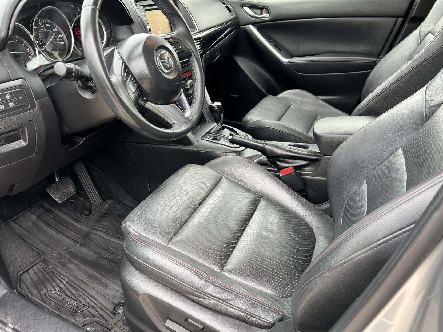 2014 Gray /Black Mazda CX-5 Grand Touring (JM3KE2DY2E0) with an 2.5L L4 DOHC 16V engine, 6-Speed Automatic transmission, located at 4520 Airline Hwy, Baton Rouge, LA, 70805, (225) 357-1497, 30.509325, -91.145432 - 2014 Mazda CX-5 Grand Touring **ONE OWNER** 2.5 4 Cylinder Gas, 162K Miles, Sunroof, Heated Leather Interior, Cold A/C & Heat, Power Windows, Locks, Mirrors & Seat. Front Bumper Has Cracks In Clear Factory Installed Bug Protector. FOR INFO PLEASE CONTACT JEFF AT 225-413-0981 CHECK OUT OUR A+ RATING - Photo#8