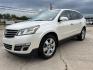 2015 White /Black Chevrolet Traverse LTZ (1GNKRJKD6FJ) with an 3.6L V6 DOHC 24V engine, 6-Speed Automatic transmission, located at 4520 Airline Hwy, Baton Rouge, LA, 70805, (225) 357-1497, 30.509325, -91.145432 - 2015 Chevrolet Traverse LTZ **ONE OWNER & NO ACCIDENTS** 3.6 V6 Gas, 119K Miles, Heated & Cooled Leather, Sunroof, Power Windows, Locks, Mirrors & Lift Gate, 7 Passenger Seating, A/C & Heat, Rear Camera, Towing Package. FOR INFORMATION, PLEASE CONTACT JEFF AT 225-413-0981 CHECK OUT OUR A+ RATING WIT - Photo#0