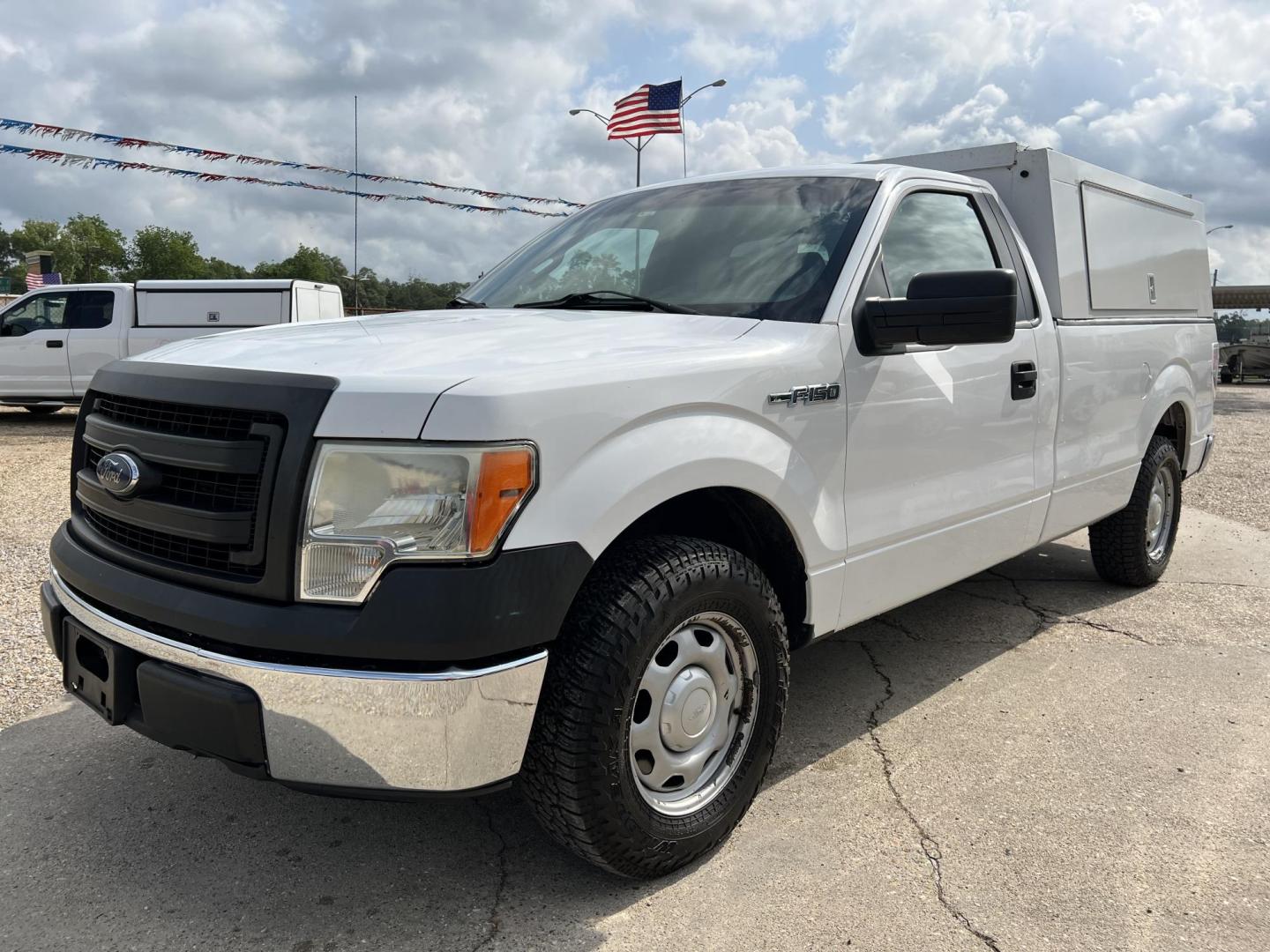 2014 White /Gray Ford F-150 XL (1FTMF1CM5EK) with an 3.7L V6 DOHC 24V engine, 6-Speed Automatic transmission, located at 4520 Airline Hwy, Baton Rouge, LA, 70805, (225) 357-1497, 30.509325, -91.145432 - 2014 Ford F-150 XL 3.7 V6 Gas, 200K Miles, A/C & Heat, New Tires, Towing Package, Knapheide Work Shell. FOR INFORMATION, PLEASE CONTACT JEFF AT 225-413-0981 CHECK OUT OUR A+ RATING WITH THE BETTER BUSINESS BUREAU WE HAVE BEEN A FAMILY OWNED AND OPERATED BUSINESS AT THE SAME LOCATION FOR OVER 45 YEAR - Photo#0