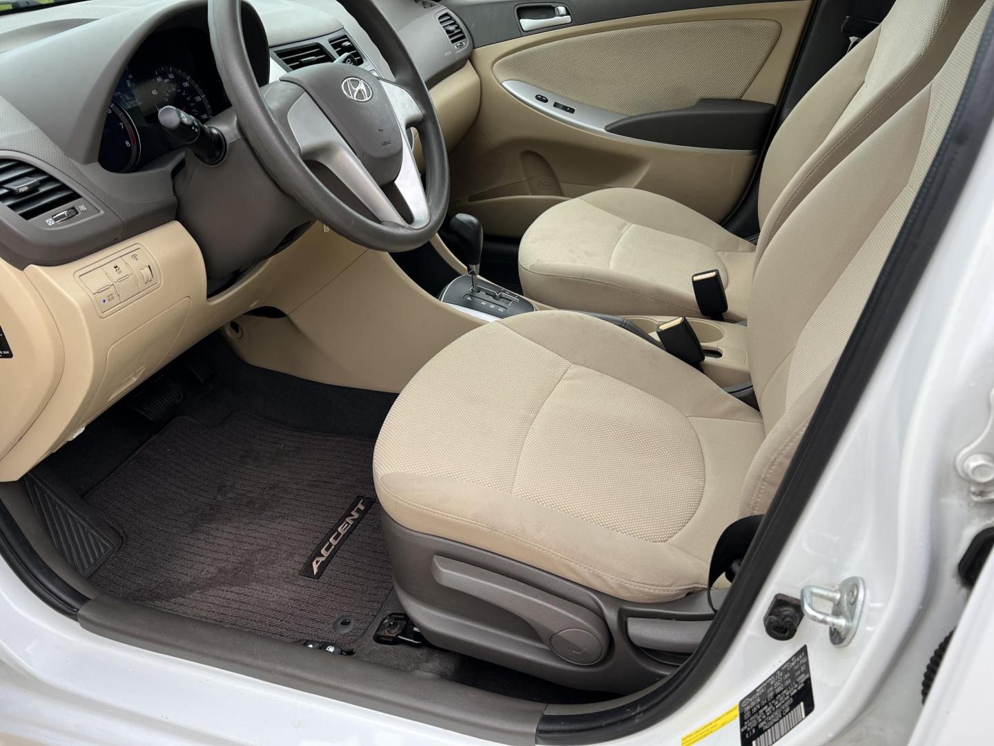 2014 White /Tan Hyundai Accent GLS (KMHCT4AE6EU) with an 1.6L L4 DOHC 16V engine, Automatic transmission, located at 4520 Airline Hwy, Baton Rouge, LA, 70805, (225) 357-1497, 30.509325, -91.145432 - 2014 Hyundai Accent GLS 1.6L Gas **ONLY 32K Miles** Cold A/C, Power Windows, Locks & Mirrors, Has A Couple Of Scuff Mark On Bumper. FOR INFO PLEASE CONTACT JEFF AT 225-413-0981 CHECK OUT OUR A+ RATING WITH THE BETTER BUSINESS BUREAU WE HAVE BEEN A FAMILY OWNED AND OPERATED BUSINESS AT THE SAME LOCA - Photo#8
