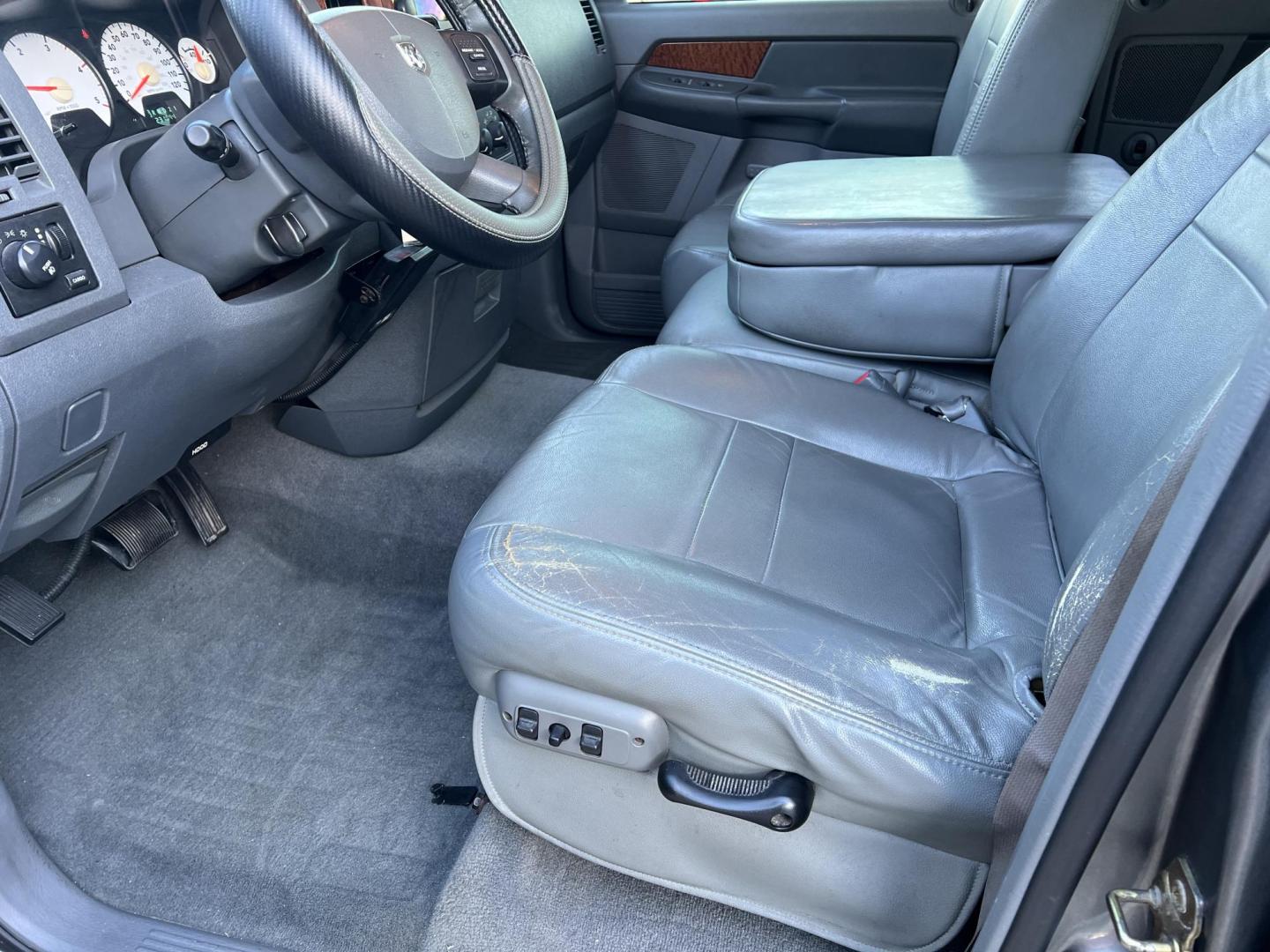 2006 Gray /Gray Dodge Ram 3500 Lonestar (3D7LL38C56G) with an 5.9L L6 OHV 24V TURBO DIESEL engine, Automatic transmission, located at 4520 Airline Hwy, Baton Rouge, LA, 70805, (225) 357-1497, 30.509325, -91.145432 - 2006 Dodge Ram 3500 Quad Cad 2WD ***ONE OWNER*** 5.9L Turbo Diesel, 231K Miles, Automatic, Leather Seats, A/C & Heat, Power Seat, Windows, Locks & Mirrors, Seating For 6, Spray In Bedliner, Tow Package. FOR INFO PLEASE CONTACT JEFF AT 225-413-0981. CHECK OUT OUR A+ RATING WITH THE BETTER BUSINESS BU - Photo#10